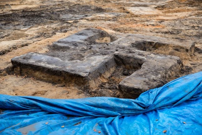 Giant swastika made of concrete excavated on Hamburg sports field