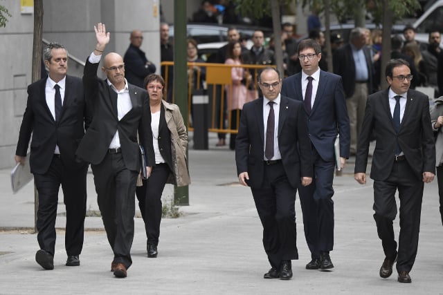 ‘The more fuel you pour on the fire, the bigger it gets’: Catalan separatist leaders arrive for questioning in Madrid