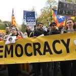 Hundreds gather for Catalan independence in Brussels