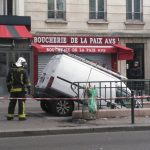 Van driver in Paris ends up parked on steps of Metro station