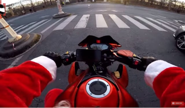 VIDEO: Hero Santa Claus biker chases hit-and-run driver through Paris