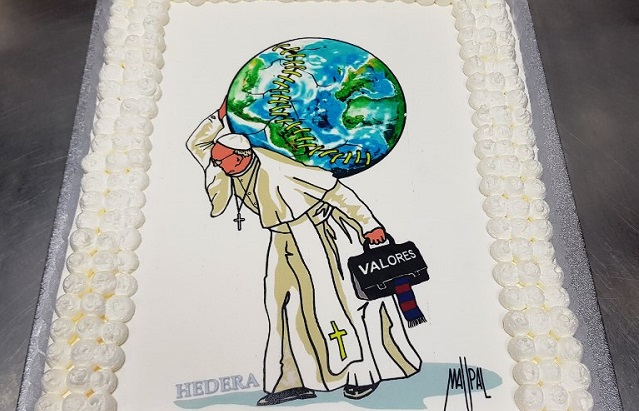 Pope Francis celebrates 81st birthday with cake designed by a Roman street artist