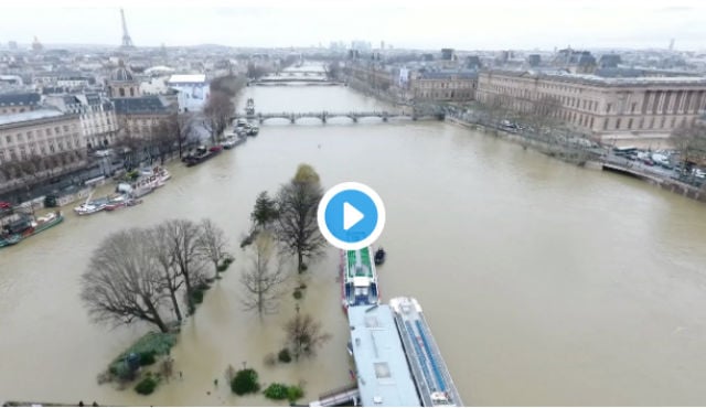 VIDEO: Stunning images of Paris floods captured by drone