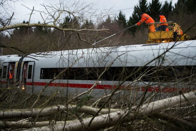Long-distance trains cancelled across Germany until further notice due to hurricane