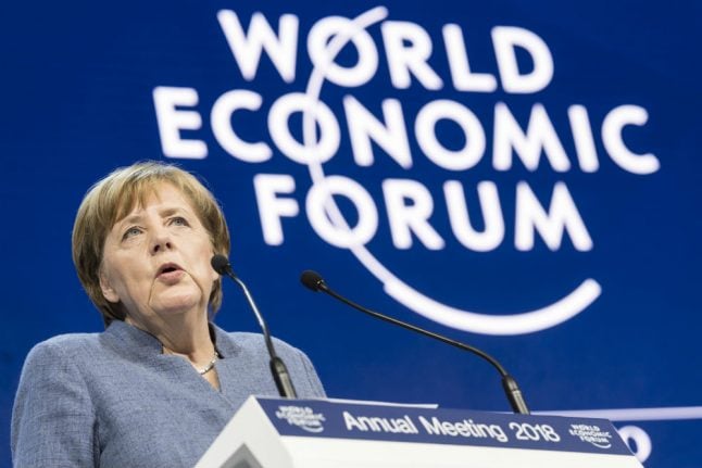 Merkel warns ‘protectionism not the answer’ to world problems at Davos summit