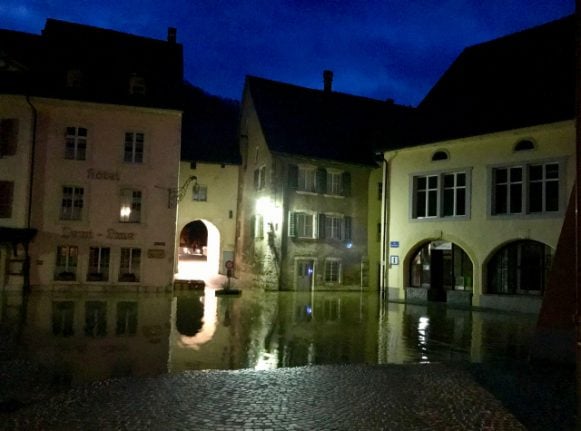 Jura village ‘looks like Venice’ after river burst its banks