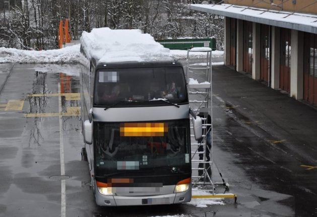 Swiss police halt snow-laden bus over safety concerns
