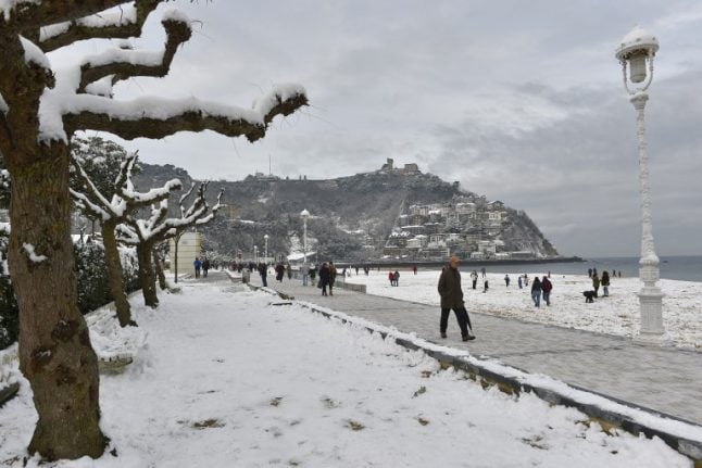 IN PICS: Spain's big freeze means people are skiing to work in San Sebastián