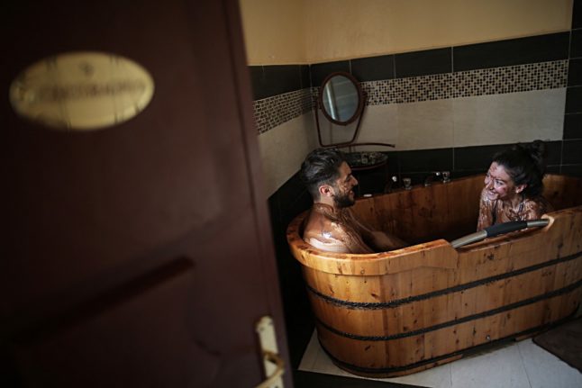 Chocolate bath in Vicoforte, Piedmont