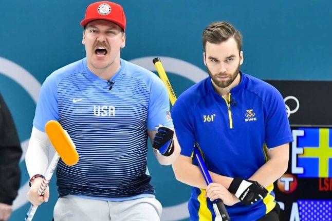 USA curlers celebrate after beating Sweden in Olympic final, despite medal mishap
