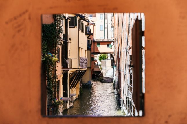 A view of Bologna's hidden canals.