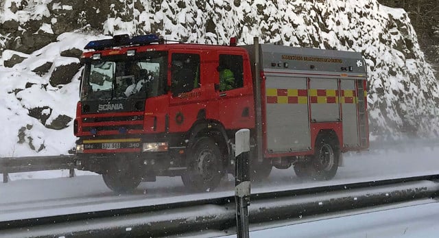 Man jumps from top floor and lands in snow to escape Swedish house fire