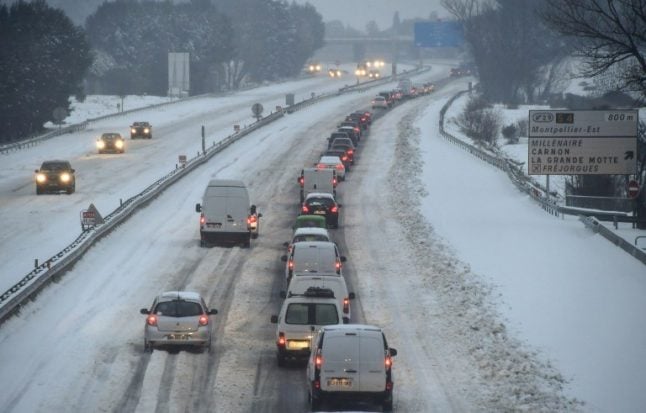 Snow causes transport chaos across south of France