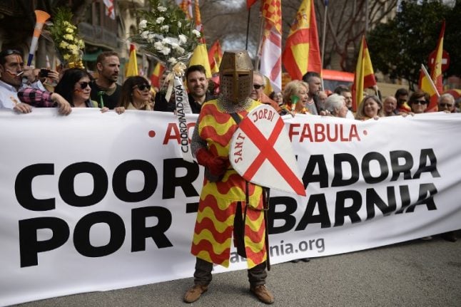 Anti-separatists in Catalonia march for fictional 'Tabarnia' region