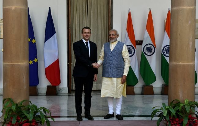 Macron and Modi sign key security deal with an eye on China