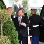 Swedish Prime Minister Stefan Löfven greeted by US President Donald Trump at the White House on Tuesday.Photo: Henrik Montgomery/TT