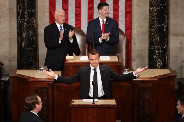 US congress gives Macron three-minute ovation