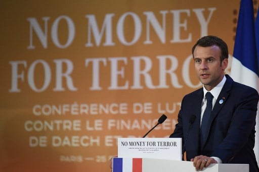 Macron calls on global community to cut off funds to extremists