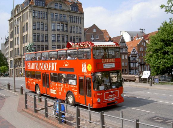 Crash involving sightseeing bus in Hamburg leaves four badly injured