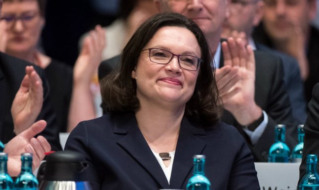 German Social Democrats elect Andrea Nahles as first female leader