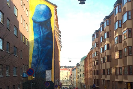 Stockholm's giant penis mural to be covered up after complaints