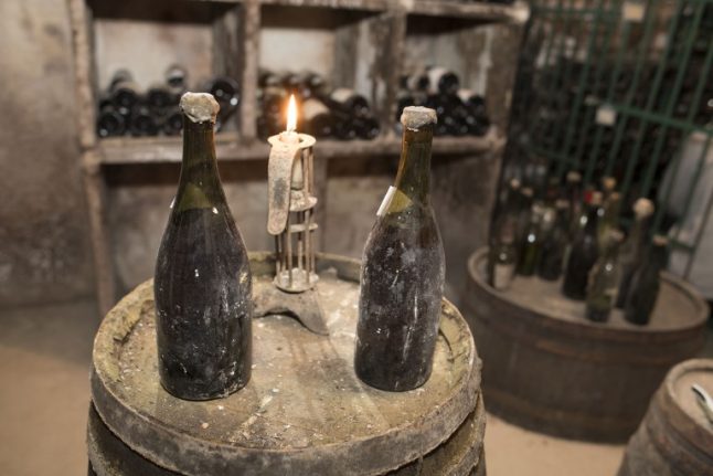 Three bottles of 1774 vintage wine go on sale in France