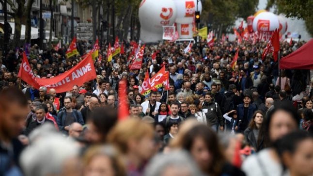 French public sector workers join rail strikers for day of protest