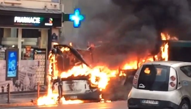 It's not the violent protesters, so why are buses in Paris going up in flames?
