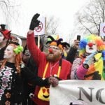 Clown faces fine for protesting neo-Nazi march