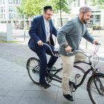 Imams and rabbis ride tandems in Berlin rally for mutual respect