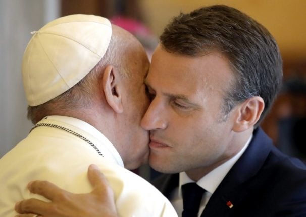 Pope holds record meeting with French president Macron at the Vatican