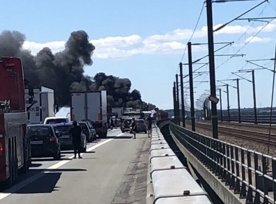 Great Belt Bridge fire causes massive delays on Danish motorway