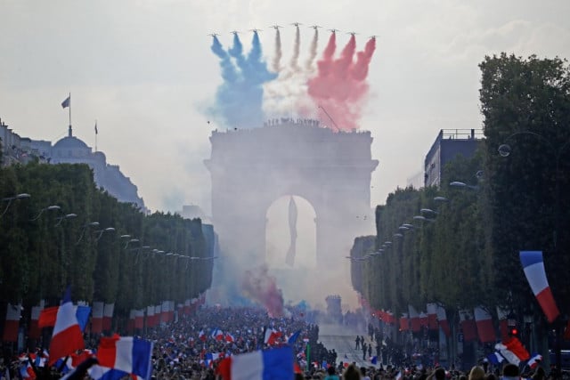 In Pictures: France's World Cup winners given heroes' welcome in Paris