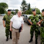 Sweden's Defence Minister Peter Hultqvist and Supreme Commander Micael Bydén visiting one of the affected areas in Sveg.Photo: Mats Andersson/TT