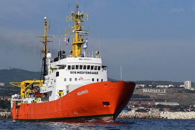 French migrant rescue ship Aquarius stranded again