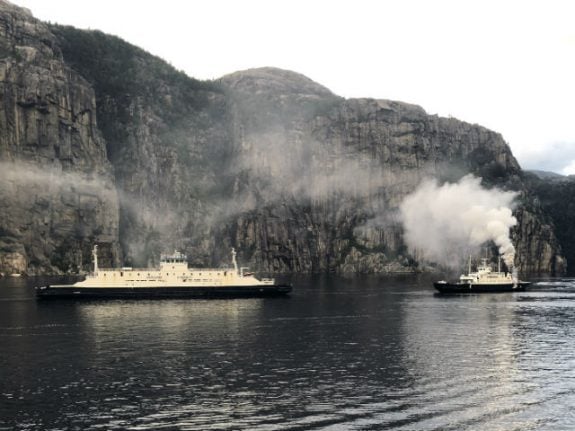 Tourist ferry evacuated after fire under Norway’s Pulpit Rock
