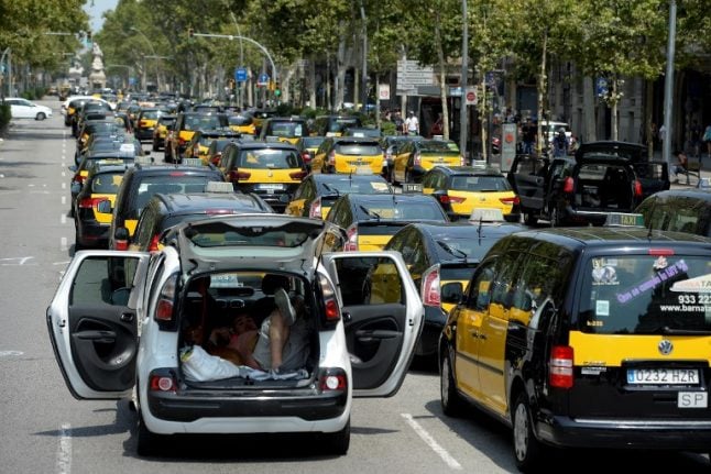 IN PICS: Spain's taxi strike stretches into eighth day