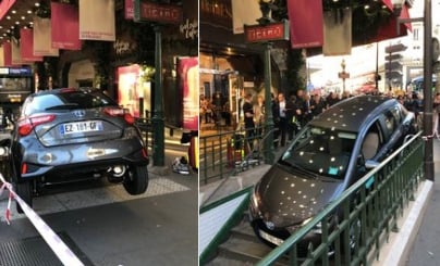 Another distracted driver mistakes Paris Metro station for car park
