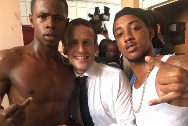 What's the story? Macron's photo with former convict giving middle finger
