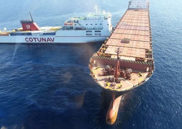 Fuel spill feared as cargo ships collide off Corsica