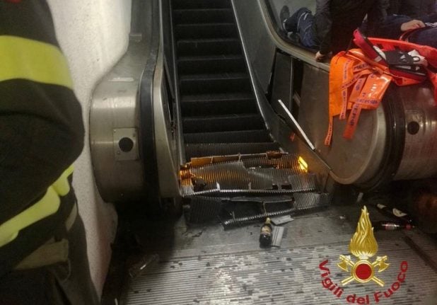 More than 20 injured in Rome escalator collapse