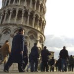 The Leaning Tower of Pisa is slowly losing its lean