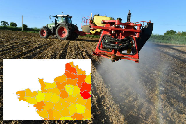 Map: In which part of rural France are the most pesticides used?
