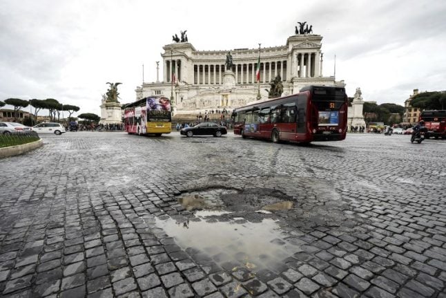 Central Rome at a standstill as tourist buses protest ban