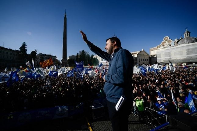 Italy's Salvini hails six months in power with Rome rally