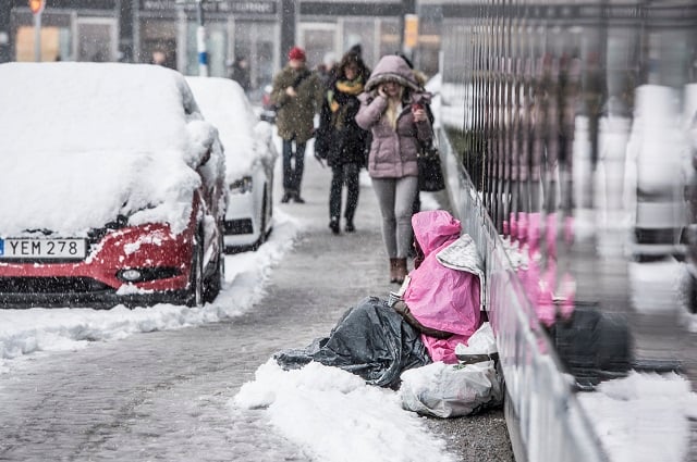 Sweden’s first begging ban comes into force