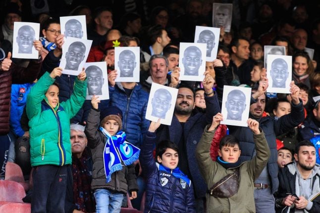 'We are all Koulibaly': Napoli fans don masks to support racism victim