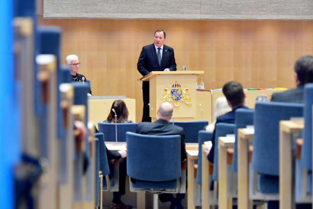 Stefan Löfven welcomes start of 'historic' era in Swedish politics