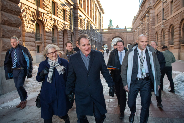How did Stefan Löfven secure a second term as PM against all odds?