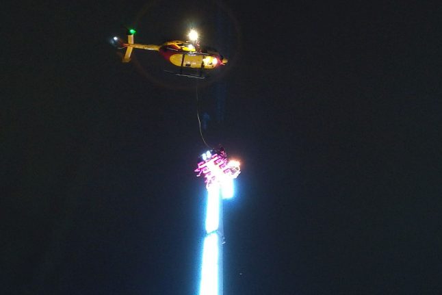 Revellers spend New Year stuck 50 metres up at French funfair